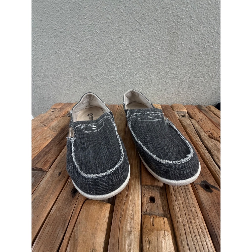 Gecko Man Slip On Loafers Size 11 Black Canvas Walk Hero Orthopedic Shoes